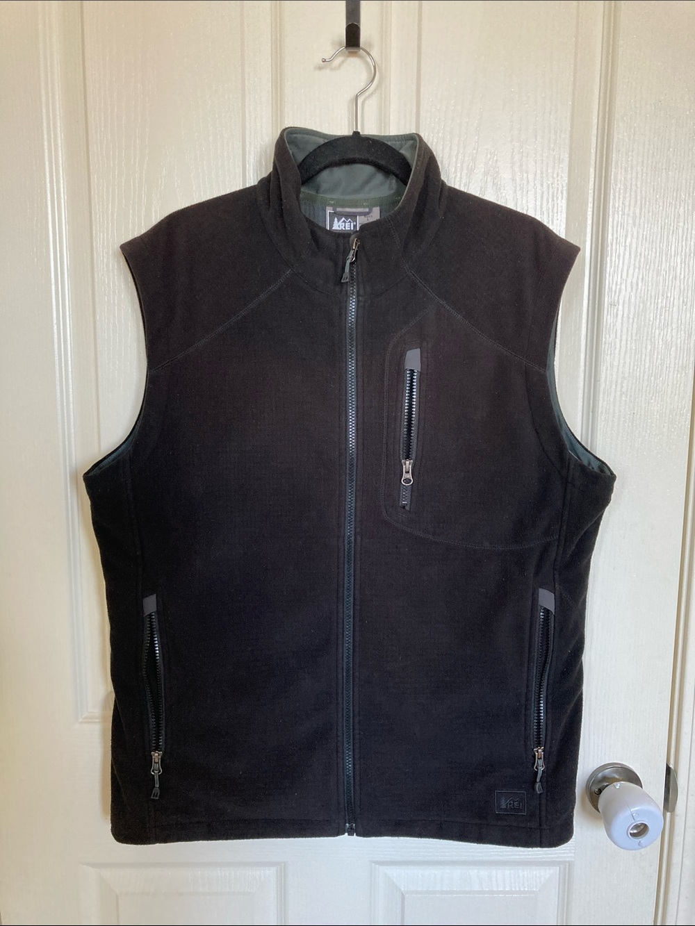 Men's REI Black Fleece Vest - Full-Zip L